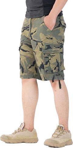 Men's Camo Caro Shorts Cotton Wild Casual Relaxed Fit Work Shorts with 6 Pockets No Belt in Kuwait