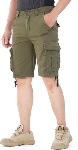 Men's Camo Caro Shorts Cotton Wild Casual Relaxed Fit Work Shorts with 6 Pockets No Belt in Kuwait