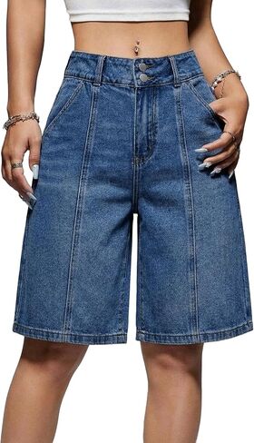 EMMIOL Women's Baggy Jean Shorts, High Waisted Denim Jorts with 4 Pockets, Y2K Casual Summer Streetwear Vacation Outfits in Kuwait
