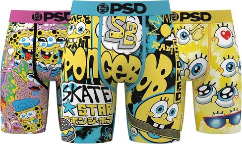 PSD Underwear Mens Boxer Briefs - Spongebob, Standard Length Packs and Singles, Soft & Breathable Boxer Briefs for Men in Kuwait