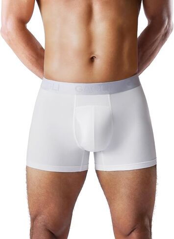 Men's Ultra Soft Breathable Boxer Briefs, Comfortable Cotton Modal Blend Underwear with Fly, 3" Inseam in Saudi Arabia