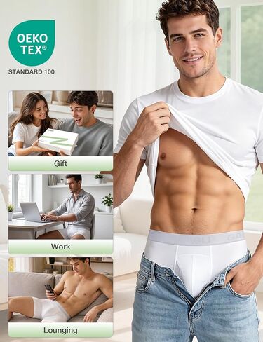 Men's Ultra Soft Breathable Boxer Briefs, Comfortable Cotton Modal Blend Underwear with Fly, 3" Inseam in Saudi Arabia