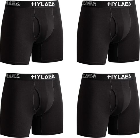 Hylaea Mens Bamboo Boxer Briefs, Breathable Moisture Wicking Underwear, No Ride Up With 3D Pouch Support in Saudi Arabia