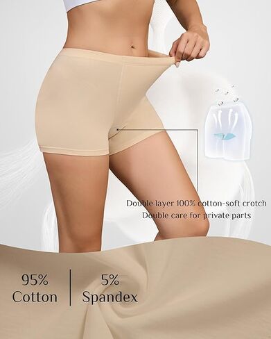 Cotton Boyshort Underwear for Women Cotton Boxer Briefs for Women Underwear Shorts 4 Pack 2" Inseam in Saudi Arabia