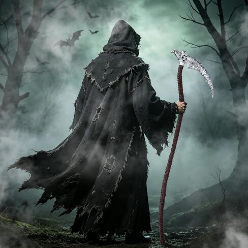 Servllcell Grim Reaper Scythe Prop,Plastic Grim Reaper Staff Costume Accessories,Faux Scythe Blade Halloween Dress Up Party in Saudi Arabia