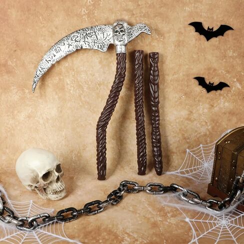 Servllcell Grim Reaper Scythe Prop,Plastic Grim Reaper Staff Costume Accessories,Faux Scythe Blade Halloween Dress Up Party in Saudi Arabia