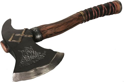 HOTTERCOS 14" Fake Foam Axe Viking Battle Axe Halloween Costume Prop for LARP Cospaly (Black) in Saudi Arabia