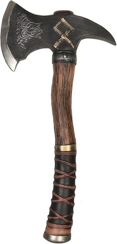 HOTTERCOS 14" Fake Foam Axe Viking Battle Axe Halloween Costume Prop for LARP Cospaly (Black) in Saudi Arabia