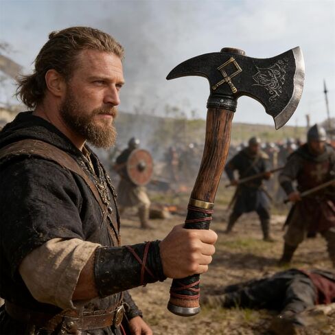 HOTTERCOS 14" Fake Foam Axe Viking Battle Axe Halloween Costume Prop for LARP Cospaly (Black) in Saudi Arabia