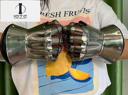 Medieval Armor Gauntlets Pair-14th Centuary Hourglass Steel Gauntlets-Halloween Armor Gauntlets, Perfect For Re-Enactment, Live Cosplay Events, Renaissance & Fantasy Armor, Ren-fair Armor in Saudi Arabia