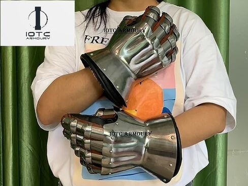 Medieval Armor Gauntlets Pair-14th Centuary Hourglass Steel Gauntlets-Halloween Armor Gauntlets, Perfect For Re-Enactment, Live Cosplay Events, Renaissance & Fantasy Armor, Ren-fair Armor in Saudi Arabia