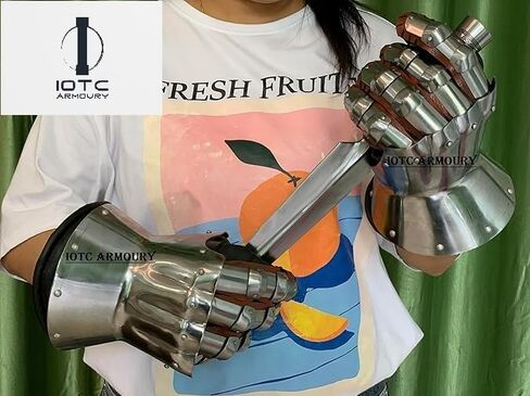 Medieval Armor Gauntlets Pair-14th Centuary Hourglass Steel Gauntlets-Halloween Armor Gauntlets, Perfect For Re-Enactment, Live Cosplay Events, Renaissance & Fantasy Armor, Ren-fair Armor in Saudi Arabia