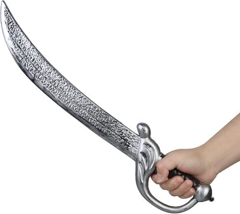 2Pcs 19 Inch Pirate Sword Toy, Plastic Sword Prop for Kids Costume, Medieval Fake Swords Halloween Cosplay Pirate Accessories (Black + Gold) in Saudi Arabia
