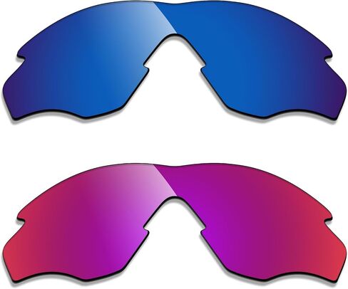 Alphax 2 Pair Polarized Replacement Lenses for Oakley M2 Frame XL OO9343 Sunglasses- Deep Water+Midnight Sun in Kuwait
