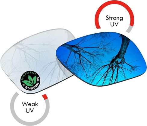 Raydi Polycarbonate Replacement Lenses for RayBan Meta Wayfarer RW4006 50mm Sunglasses - Ice Blue Photochromic - Non - Polarized in Kuwait