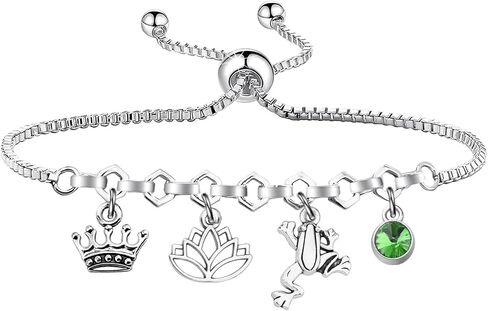 Green Dress Princess Inspire Bracelet WDW Trip Gift Holiday Vacation Jewelry Frog Lover Gift Princess Fan Bracelet in Kuwait