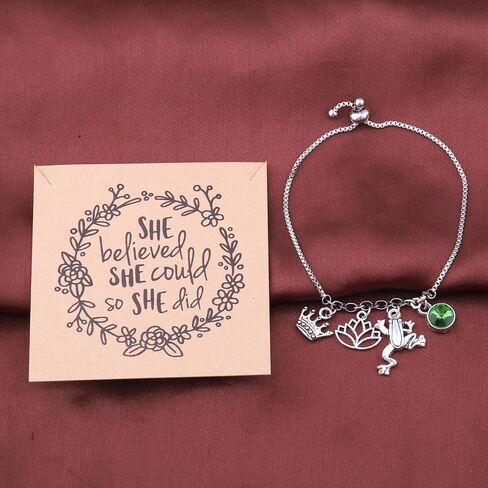 Green Dress Princess Inspire Bracelet WDW Trip Gift Holiday Vacation Jewelry Frog Lover Gift Princess Fan Bracelet in Kuwait