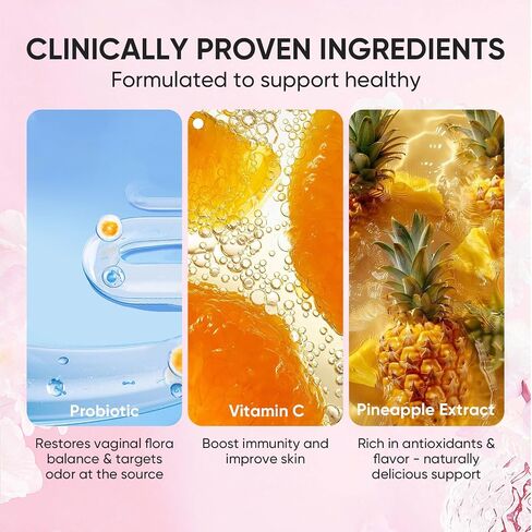 Nuora Feminine Balance Gummies for Women, PH Balance, Healthy Odor, Flora and Immune Support, Vaginal Health Support, Vegan Hawaiian Pineapple, 60 Count (1) in Kuwait