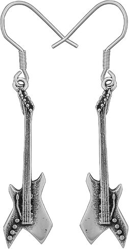 Hardcore Rock and Roll Guitar Earrings - Stranger Eddie Things Munson - Stainless Steel - EMC2 Engraving in Saudi Arabia