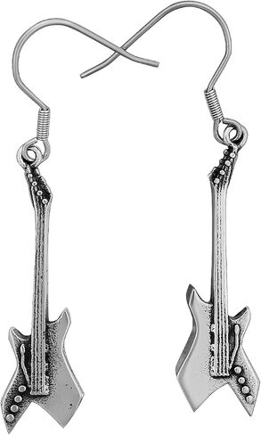 Hardcore Rock and Roll Guitar Earrings - Stranger Eddie Things Munson - Stainless Steel - EMC2 Engraving in Saudi Arabia