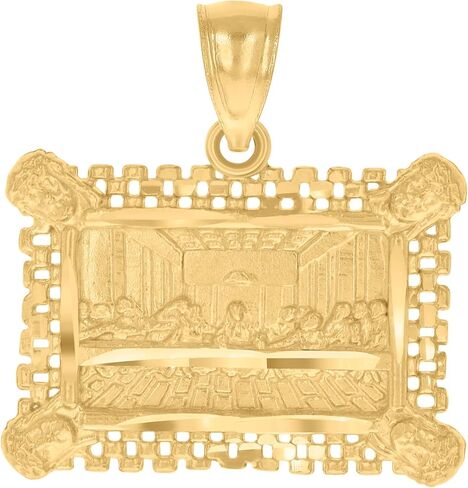 Jewels By Lux 10kt Yellow Gold Mens Last Supper Religious Charm Pendant in Kuwait