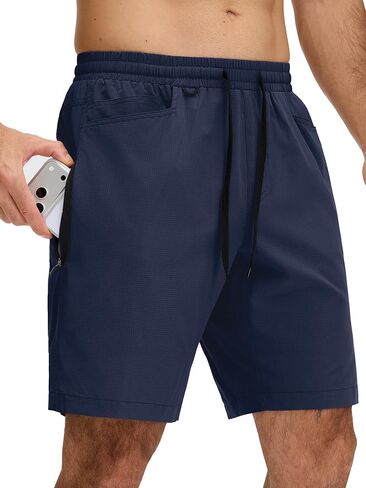 JEMLDL Men's Athletic Running Shorts 9" Workout Gym Shorts Stretch Breathable Quick Dry Lightweight with Zipper Pockets in Saudi Arabia