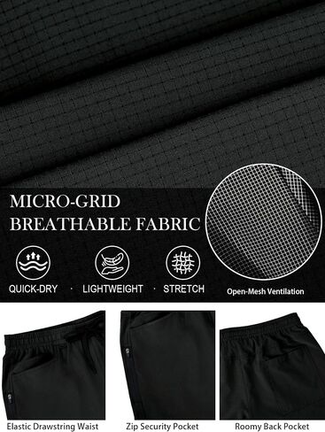 JEMLDL Men's Athletic Running Shorts 9" Workout Gym Shorts Stretch Breathable Quick Dry Lightweight with Zipper Pockets in Saudi Arabia