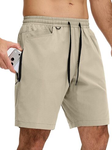 JEMLDL Men's Athletic Running Shorts 9" Workout Gym Shorts Stretch Breathable Quick Dry Lightweight with Zipper Pockets in Saudi Arabia