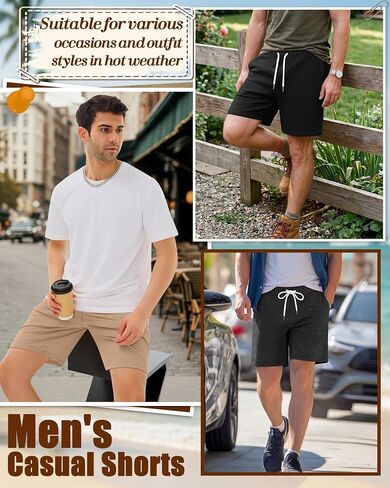 3 Pack Men's Shorts L-5XL Big and Tall Athletic Gym Drawstring Shorts with Pockets Summer Workout Casual Clothes in Kuwait