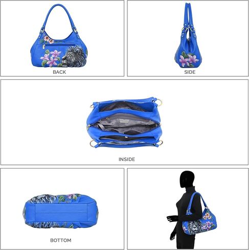 Anuschka Women’s Original Hand-Painted Genuine Leather Triple Compartment Ruched Hobo in Kuwait