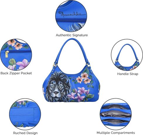 Anuschka Women’s Original Hand-Painted Genuine Leather Triple Compartment Ruched Hobo in Kuwait
