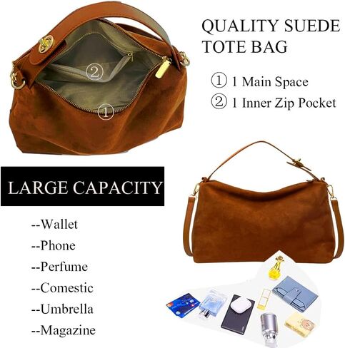 Shoulder Bag Hobo Handbag with Soft Suede bag Crossbody Bags in Saudi Arabia