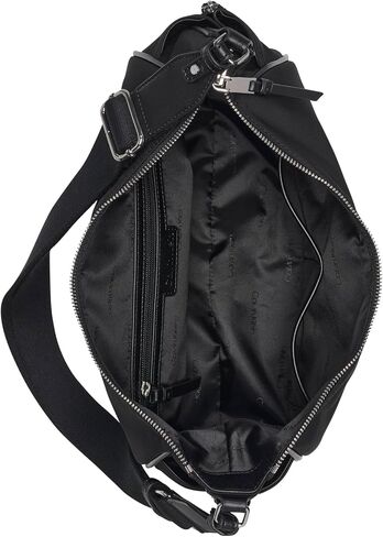Calvin Klein Zulle Organizational Hobo Shoulder Bag, Black/Silver, One Size in Kuwait