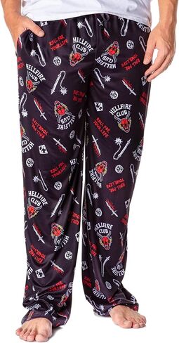 Mad Engine Stranger Things Men's Hellfire Club Roll For Your Life Lounge Bottoms Pajama Pants in Kuwait
