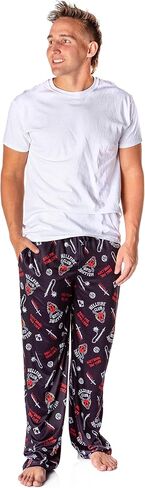 Mad Engine Stranger Things Men's Hellfire Club Roll For Your Life Lounge Bottoms Pajama Pants in Kuwait