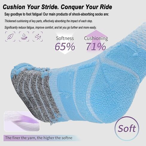 Athletic Crew Socks for Women & Men - 4 Pairs Breathable Cushioned Sports Compress Socks, Moisture Wicking Non-Slip Socks for Running, Basketball, Hiking, Gym (Gradient Athletic socks) in Saudi Arabia