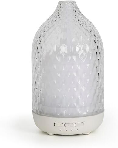 Glass Essential Oil Diffuser, Large Essential Oil Diffuser for Home, 4 Lighting Modes, Dual Mist Modes, Timer Function, Ultrasonic Cool Mist Aroma Diffuser for Bedroom Yoga Office Decor in Saudi Arabia