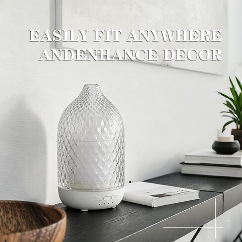Glass Essential Oil Diffuser, Large Essential Oil Diffuser for Home, 4 Lighting Modes, Dual Mist Modes, Timer Function, Ultrasonic Cool Mist Aroma Diffuser for Bedroom Yoga Office Decor in Saudi Arabia