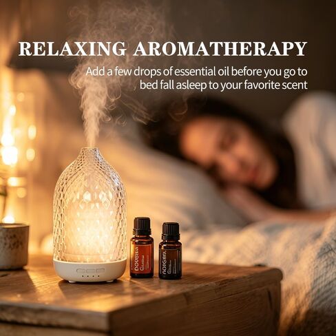 Glass Essential Oil Diffuser, Large Essential Oil Diffuser for Home, 4 Lighting Modes, Dual Mist Modes, Timer Function, Ultrasonic Cool Mist Aroma Diffuser for Bedroom Yoga Office Decor in Saudi Arabia