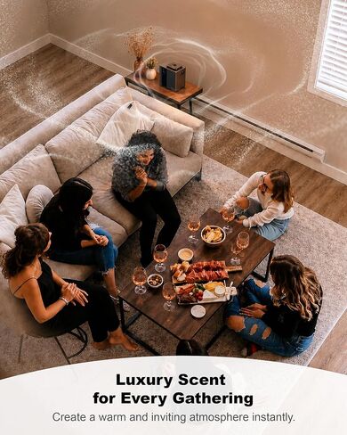 HVAC Diffuser Scent System Whole House - 4500 Sq Ft,Metal,Ultra Quiet,Safety Lock,Bluetooth App,Hotel Commercial Collection Diffuser Machine - Black,Includes 2 x 60ml Oils in Saudi Arabia