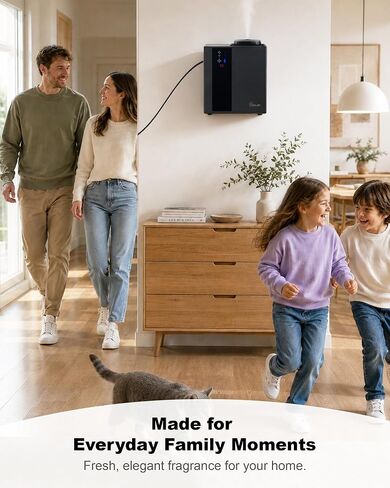 HVAC Diffuser Scent System Whole House - 4500 Sq Ft,Metal,Ultra Quiet,Safety Lock,Bluetooth App,Hotel Commercial Collection Diffuser Machine - Black,Includes 2 x 60ml Oils in Saudi Arabia