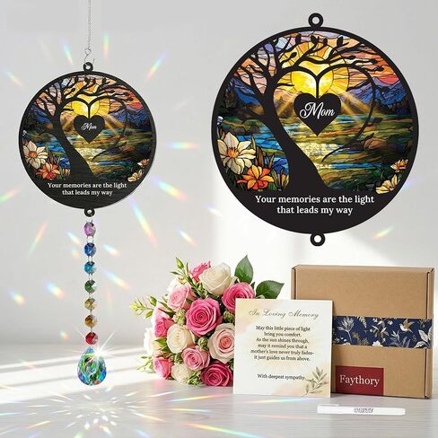 Dad Memorial Gifts for Loss of Father, Sympathy Gifts for Loss of Father, Memorial Suncatcher with Crystal Prism, Bereavement Gifts for Loss of Dad, Loss of Father Sympathy Gift with Card & Gift Box in Saudi Arabia