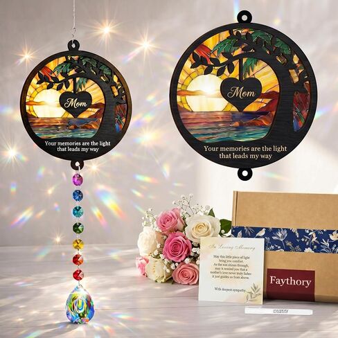 Dad Memorial Gifts for Loss of Father, Sympathy Gifts for Loss of Father, Memorial Suncatcher with Crystal Prism, Bereavement Gifts for Loss of Dad, Loss of Father Sympathy Gift with Card & Gift Box in Saudi Arabia