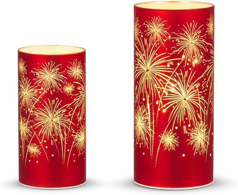 Raz Red Lighted Firework Battery Operated Lanterns Set of 2 4550150 in Kuwait