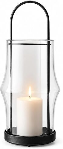 Holmegaard Arc Lantern, Clear, 10" H x 4.4" D, Designed by Sebastian Holmback, Gift Box Included in Saudi Arabia