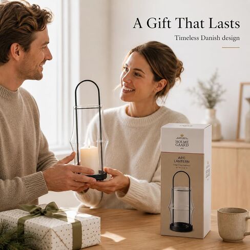 Holmegaard Arc Lantern, Clear, 10" H x 4.4" D, Designed by Sebastian Holmback, Gift Box Included in Saudi Arabia