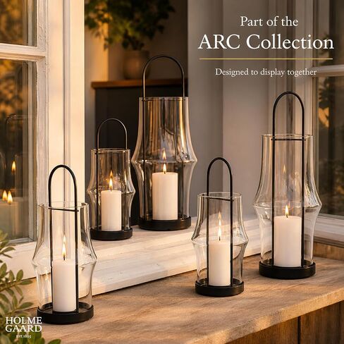 Holmegaard Arc Lantern, Clear, 10" H x 4.4" D, Designed by Sebastian Holmback, Gift Box Included in Saudi Arabia