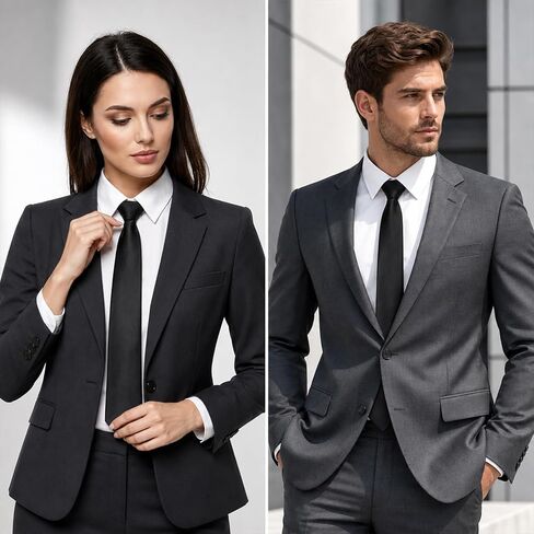 Styquenzer Black Zipper Tie for Men, Pre-Tied Adjustable Necktie Plain Formal Business Wedding Black Ties for Formal Business, Wedding, And School Uniforms (16 Inch) in Kuwait