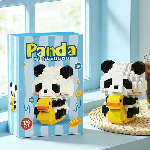 1PCS Panda on Rocking Chair Hand-Assembled Figurine with Display Base, Cute Animal Desk Decor, Playful Theme Collectible Statue for Home Office Shelf in Kuwait