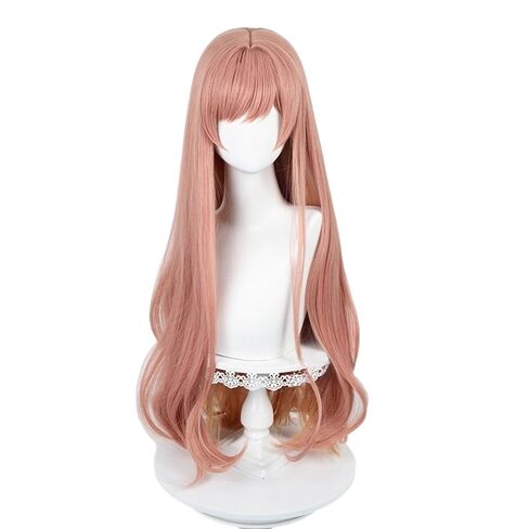 Wig Orange Pink Brown 85cm 33inch Halloween Carnival Comic Exhibition Cosplay Hair Natural Ombre Wigs with Bangs in Kuwait
